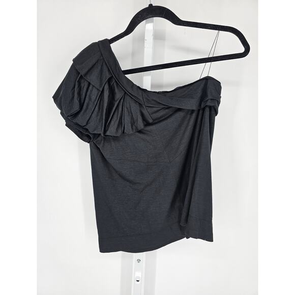 Robert Rodriguez Womens Sz L One Shoulder Blouse Solid Black NEW - Picture 5 of 5